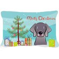 Carolines Treasures Christmas Tree & Weimaraner Fabric Decorative Pillow CA78547